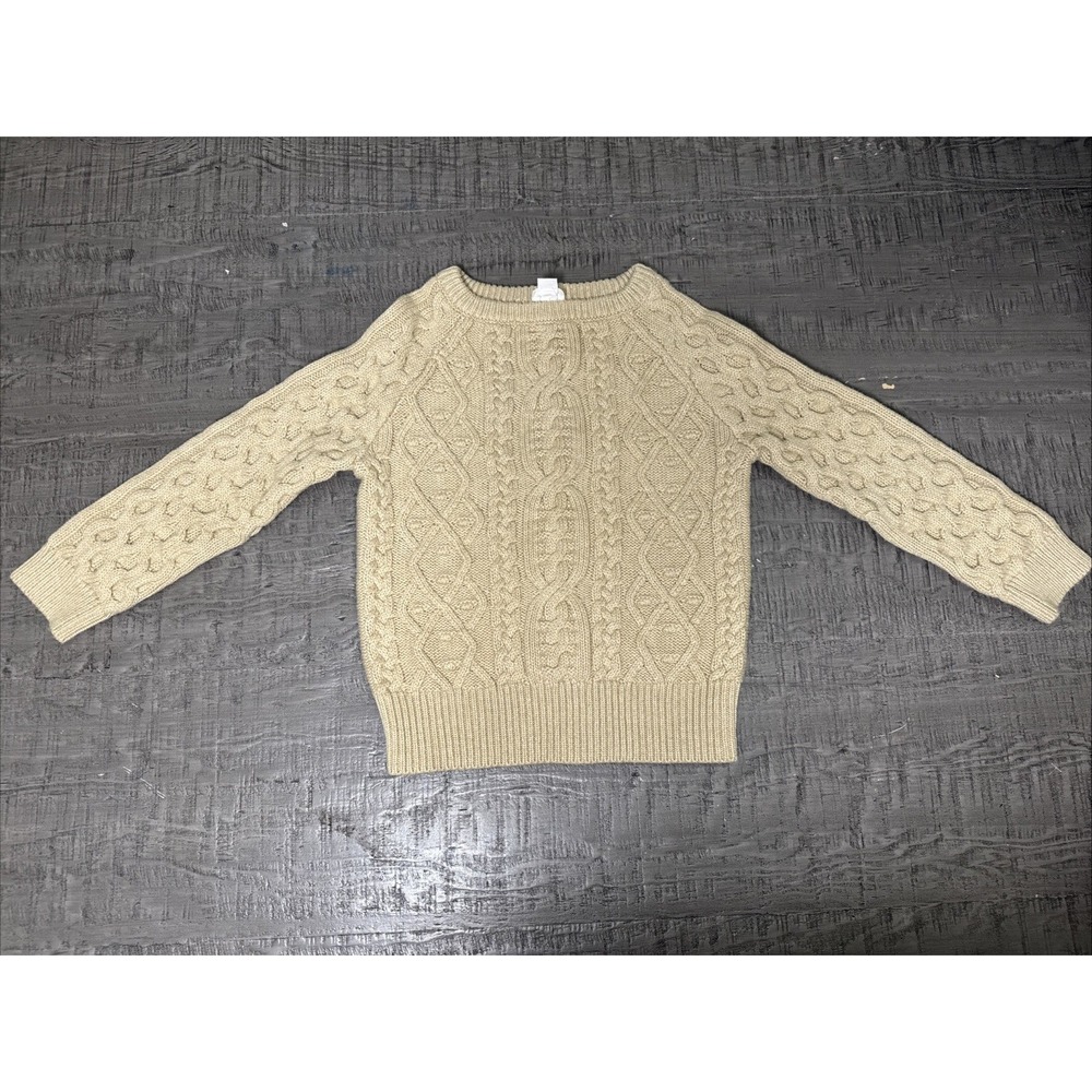 Jamie Kay Kids Cable Knit Sweater Beige Pepper Marle 4Y 100% Cotton